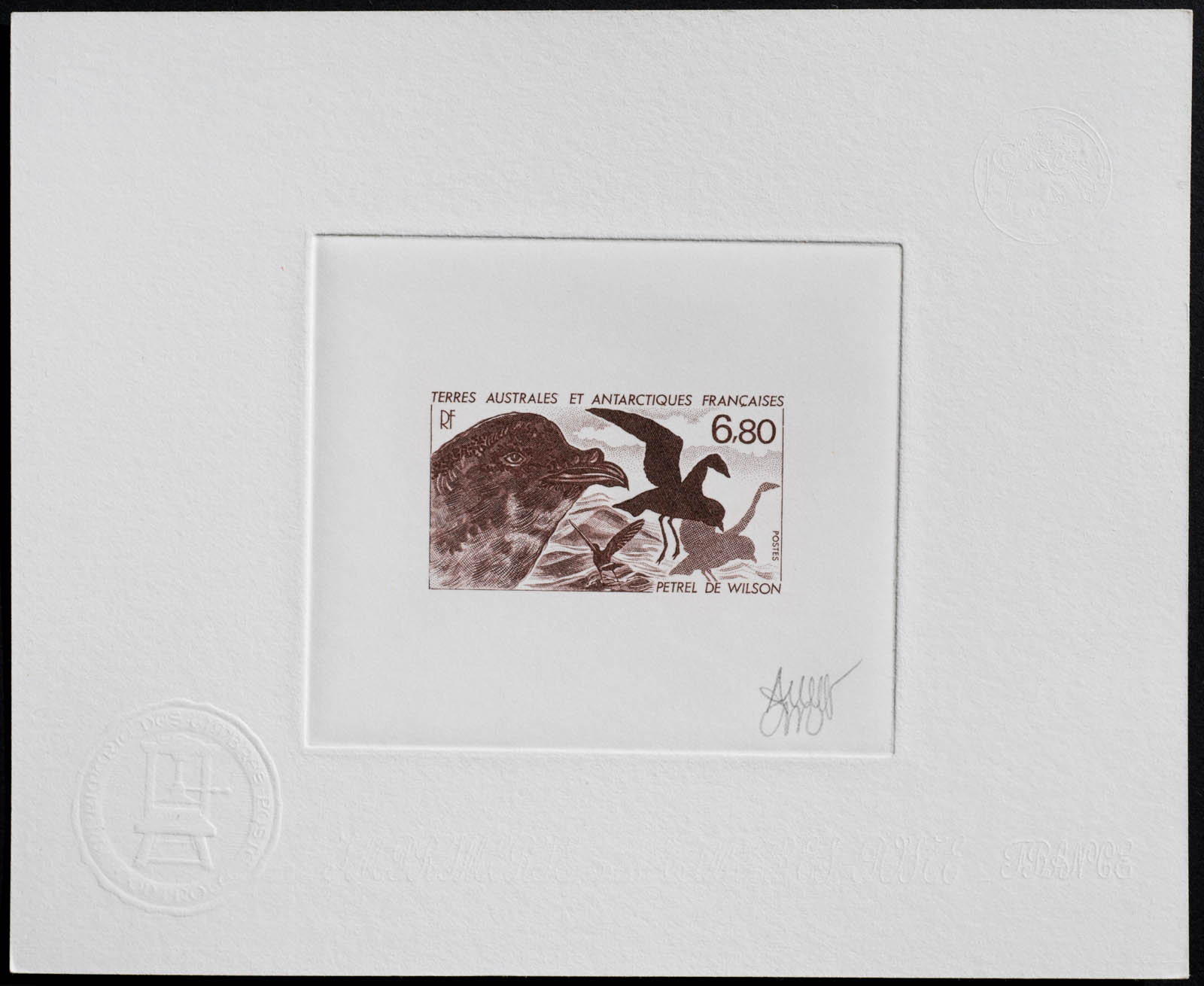 French Antarctic Wilson's Petrel Stamp Artist's Proof