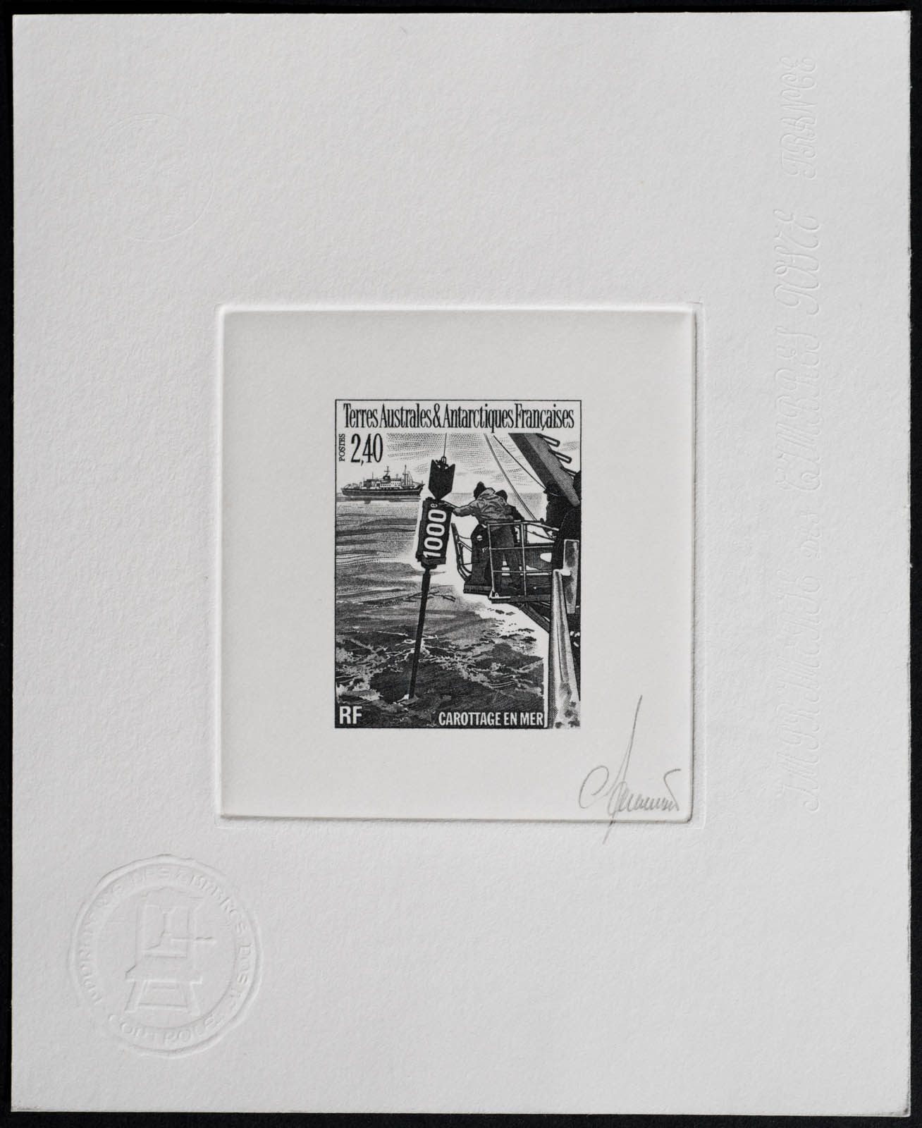 French Antarctic Ocean Sampling Stamp Artist's Proof