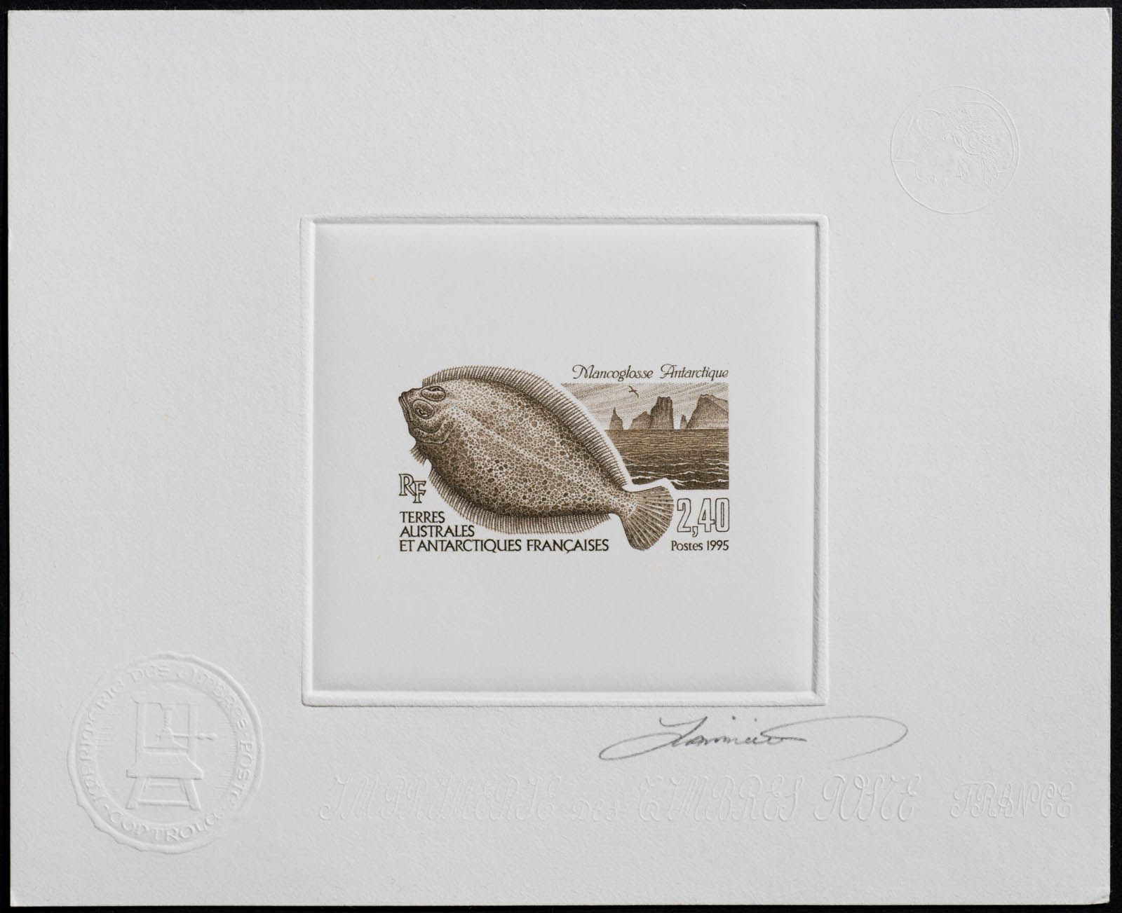 French Antarctic Mancoglosse Antarctique Stamp Artist's Proof