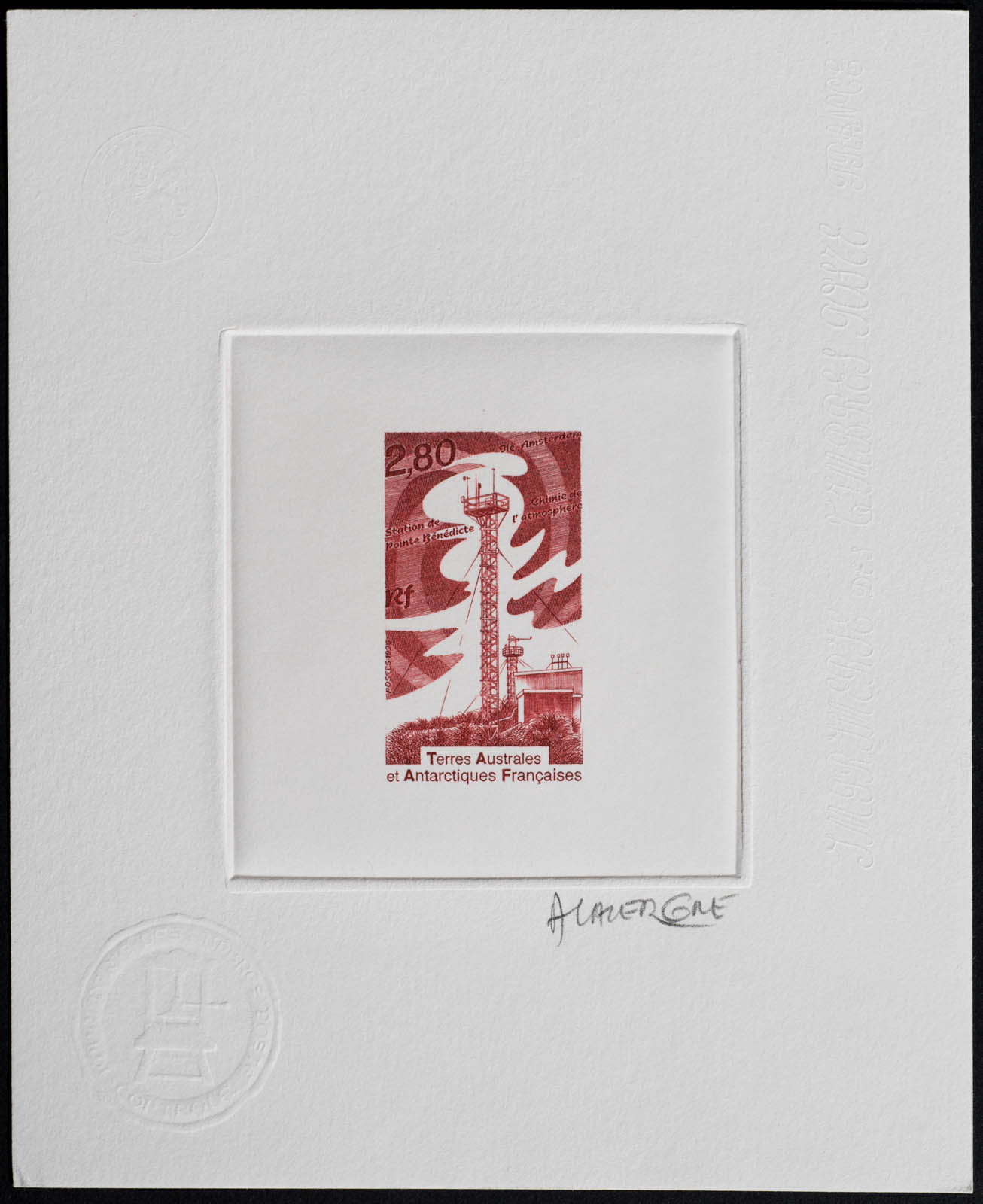 French Antarctic Point Benedict Station Artist's Proof