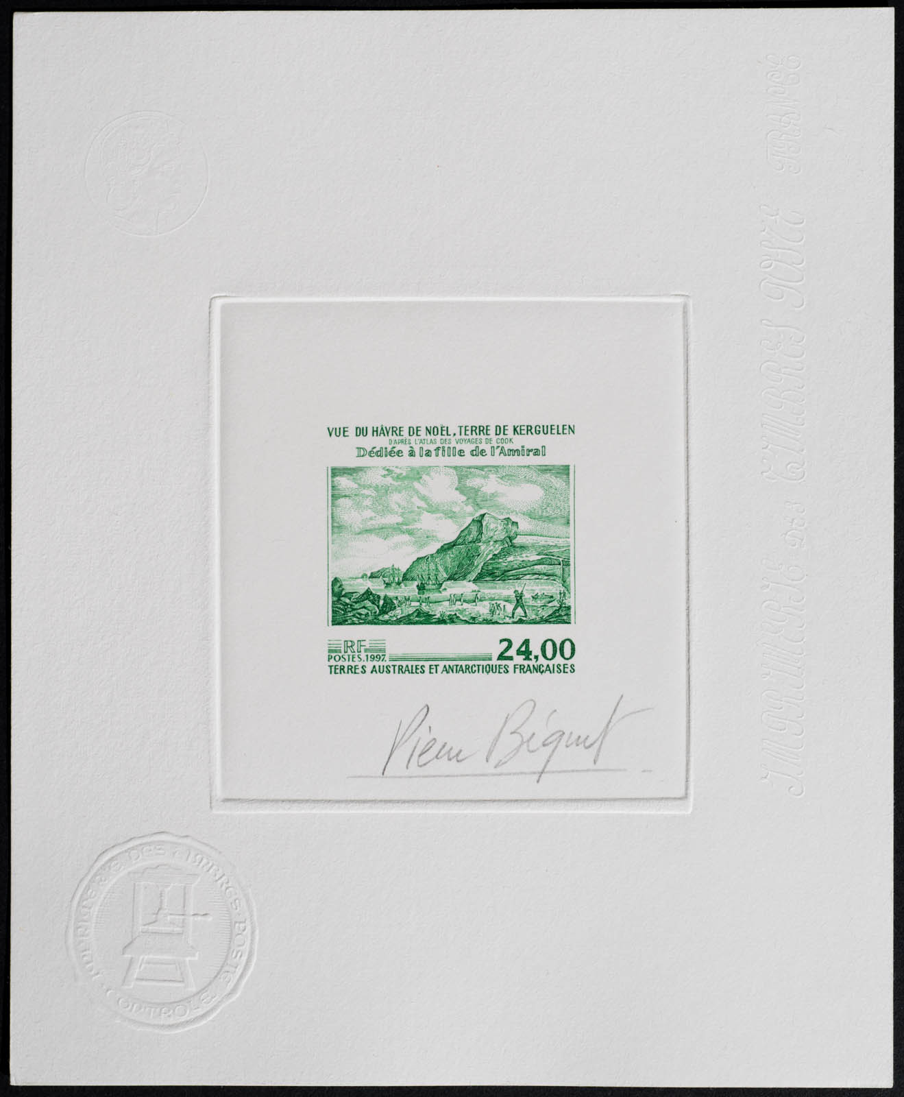 French Antarctic Noël Harbor Kerguelen Artist's Proof