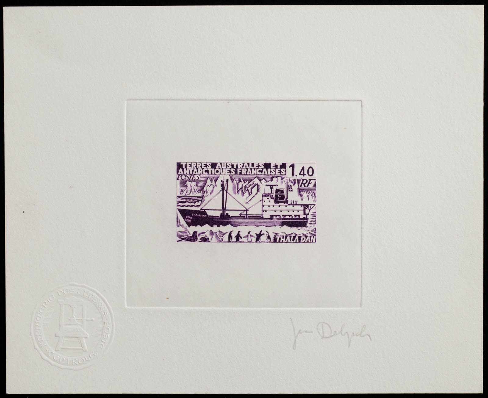 French Antarctic Thala Dan Stamp Artist's Proof